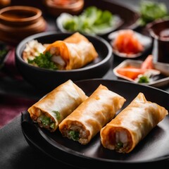 AI generated illustration of A white plate with two freshly-baked rolls.