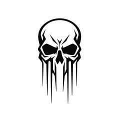 Minimalist abstract skull with ornament.