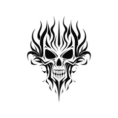 Minimalist abstract skull with ornament.