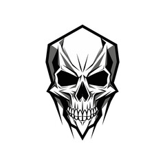 Minimalist abstract skull with ornament.