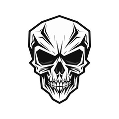 Minimalist abstract skull with ornament.