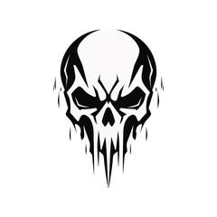 Fototapeta premium Minimalist abstract skull with ornament.