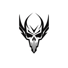 Minimalist abstract skull with ornament.