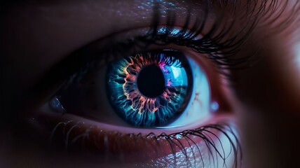 Fototapeta premium close-up eye person very colorful