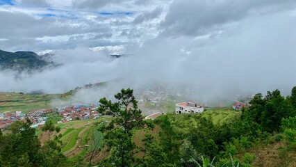 Aerial view of Poombarai-Kodaikanal, India, with lush green valleys and rolling hills