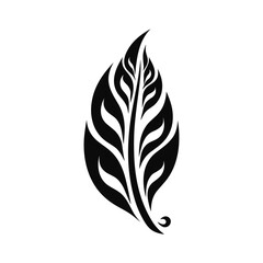 Naklejka premium Minimalist abstract leaf with ornament.