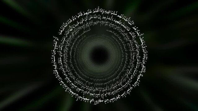 The holy Quran in Arabic Language, the islam healing power soul - Abstract Animation Concept revolve in the vortex with Soft Background