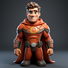 Fototapeta na wymiar 3d cartoon super hero