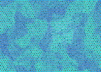 Hexagonal Hues: A Symphony of Blue and Green in a Repeating Pattern of Eights and Essences