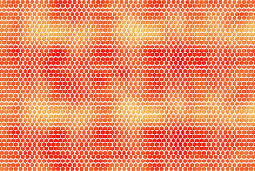 Honeycomb Hues: A Warm Spectrum of Red to Yellow in a Hexagonal Array