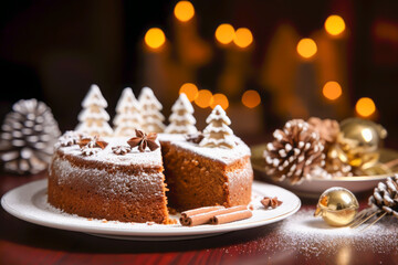 Fototapeta na wymiar Gingerbread Cake christmas sweet recipes