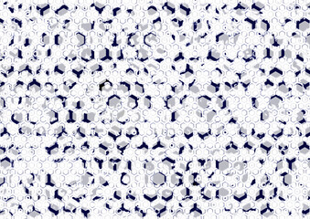 White background with blue hexagonal shapes.