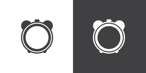 Clock icon Concept ,Time and clock Icon, timer flat vector icon. Icon of Alarm clock isolated on black and white background, Simple alarm clock ringing modern design. - obrazy, fototapety, plakaty