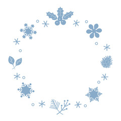 雪の結晶　冬のフレーム　クリスマスフレーム