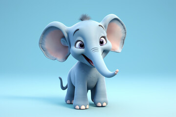 Fototapeta premium 3d Rendered elephant cartoon character