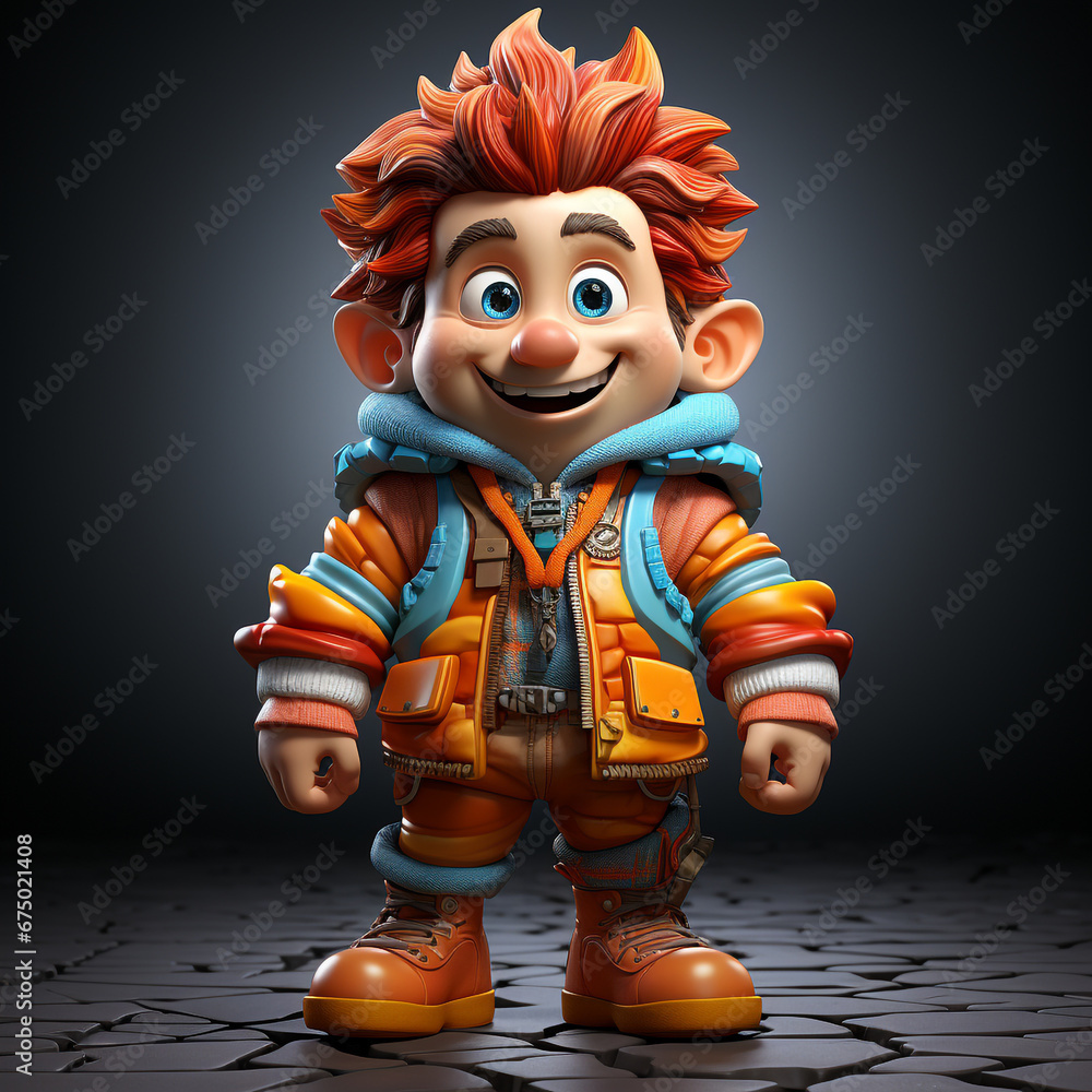 Wall mural 3d cartoon clown