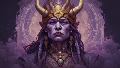 Powerful elder Viking princess illustration ~ Created with Generative AI.