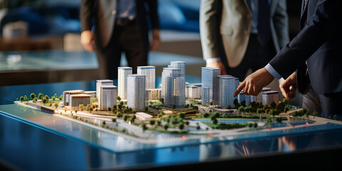 Buildings scale model real estate architecture cityscape.   City Skyline Replicas, Detailed Architecture and Real Estate Models.