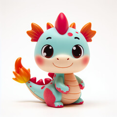 This illustration shows a charming and playful dragon. The illustration is ideal for children&rsquo;s books, games, or posters that feature magical creatures and stories.