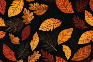 AI generated illustration of autumn leaves as a background