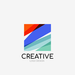 Modern abstract logo design. Geometric vector art. Clean overlapping lines and abstract shapes. Perfect for modern brand