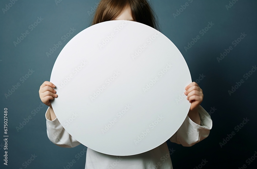 Poster woman holding blank sign