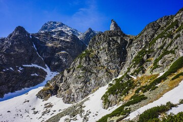 Beautiful landscape of Tatra Mountains Poland on a sunny day