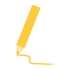 シンプルな黄色の色鉛筆 - obrazy, fototapety, plakaty
