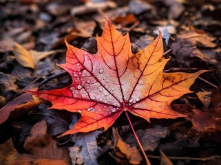 Autumn's Fallen Leaf AI generated