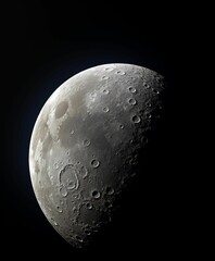 AI generated illustration of a celestial view of a full moon in a dark night sky