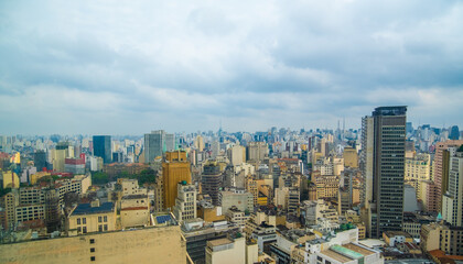 Fototapeta premium Aerial view of buildings in the city center of Sao Paulo - Brazil