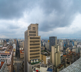 Fototapeta premium Aerial view of buildings in the city center of Sao Paulo - Brazil.
