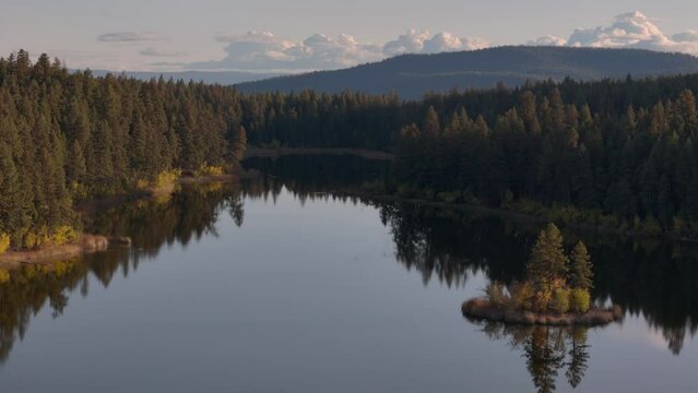 Island Tranquility: A Serene Retreat on McQueen Lake's Waters.