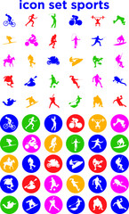 set icons for sports, design circle concept, multicolor, flat icon design vector eps 10