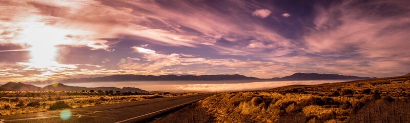 Panoramic view of Wah Wah Valley in western Utah, United States