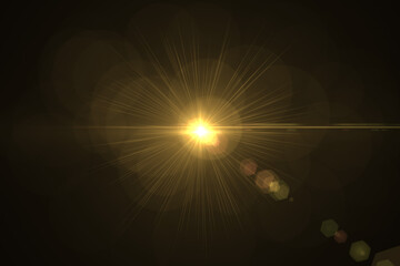 Natural, Sun flare on the black background