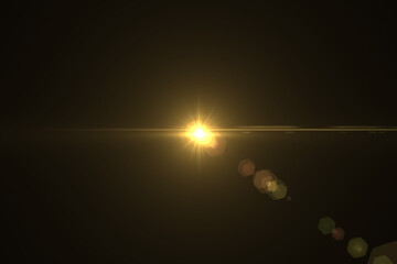 Natural, Sun flare on the black background