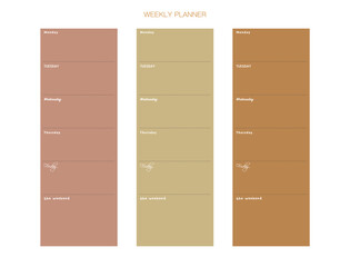 Weekly Planner. (winter) Minimalist planner template set. Vector illustration.