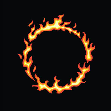 Ring of fire isolated on black background