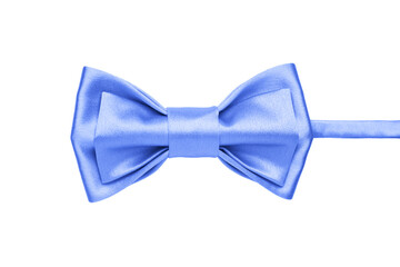 Stylish blue bow tie isolated on white