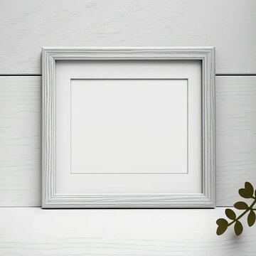 AI-generated illustration of white minimalist frame for home decor