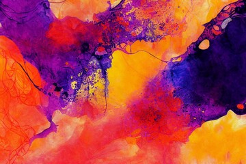 AI generated illustration of abstract colorful brushstrokes of paint