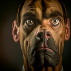 AI-generated illustration of a person with a dog face