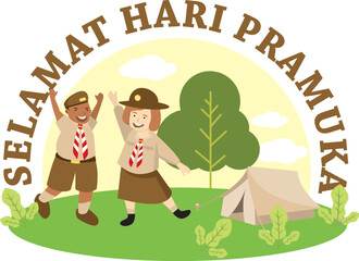 HAPPY SCOUT DAY VECTOR ILLUSTRATION