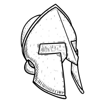 sketch helmet spartan side on white 