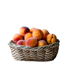 Apricots in a basket IIllustration Art With a Transparent Background Generative AI.