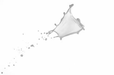 Splash of milk for the product and design on the white background