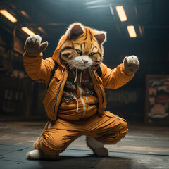 furry dancing cat hip hop kitty