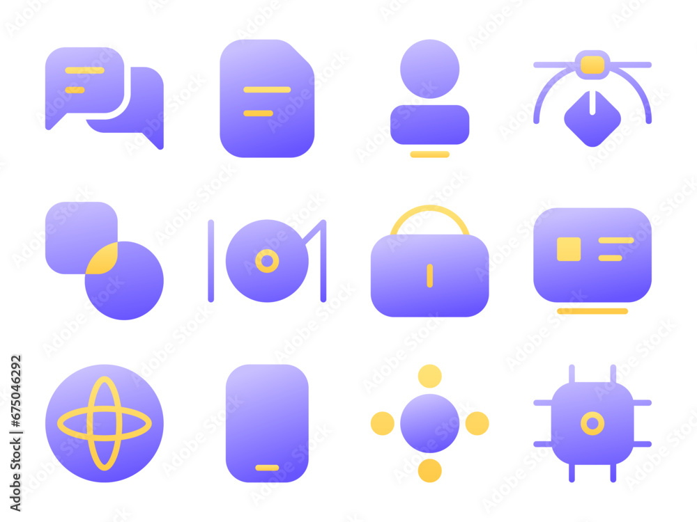 Fototapete user interface icon pack in gradient fiilled style. perfect for websites, landing pages, mobile apps