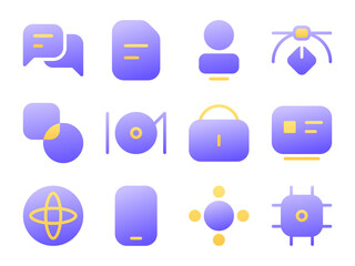 User Interface Icon Pack in Gradient Fiilled Style. Perfect for Websites, Landing Pages, Mobile Apps, Presentations, and Other Projects. Suitable for User Interface and User Experience UI UX.